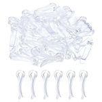 uxcell 100Pcs Durable Plastic Alligator Clips, 1.54" Clear U Shape Shirt Clip Clothespins for Folding Ties, Pants, Socks, Garments