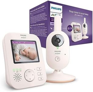 Philips Avent Advanced Video Baby Monitor - Private and Secure Baby Monitor with Camera and Audio in Coral Cream, 2.8" (7.1 cm) Display, x2 Zoom, Night Vision, 2 way Audio, Lullabies (Model SCD881/05)