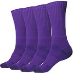 juDanzy 2 Pack of Men's Premium Athletic Sports Team Crew Socks for Football, Basketball and Lacrosse, Purple, Small