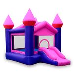 Inflatable Pink Bounce Castle House Kids Party Bouncy House with Commercial Grade Air Blower Included