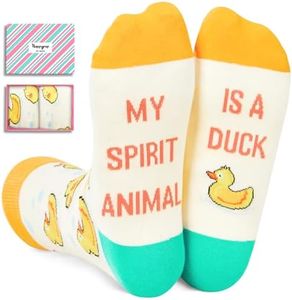 HAPPYPOP Funny Rubber Duck Gifts Duck Gifts for Duck Lovers Men, Cute Rubber Duck Socks Duck Socks Women Yellow Duck