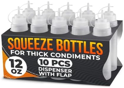 10-Pack Plastic Condiment Squeeze Bottles 12 oz – Refillable Squirt Bottles with Narrow Tip, Leak-Resistant | Great for Oil, Sauces, Ketchup, Mayonnaise, Syrup, Dressing, Summer BBQ and Catering Use