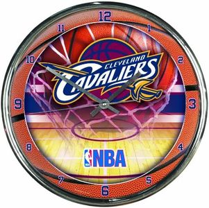 NBA Cleveland Cavaliers Chrome Clock, 12" x 12"