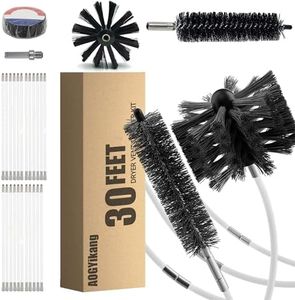 AOGYikang 30 Feet Dryer Vent Cleaning Brush Kit, Multi-Scene Durability Chimney Brush with Flexible Nylon Rod, Multi-Purpose lint Cleaning Brush for Drill,Chimneys, fireplaces, Ventilation ducts