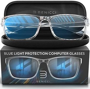 Stylish Blue Light Computer Blocking Glasses for Men and Women - Ease Digital Eye Strain, Dry Eyes, Headaches and Blurry Vision - Instantly Blocks Glare from Computers and Phone Screens, Case Included