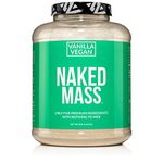 Naked Mass - Vanilla Vegan Weight Gainer - 8lb Bulk, GMO Free, Gluten Free, Soy Free & Dairy Free. No Artificial Ingredients – 1,230 Calories – 11 Servings