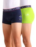 U.S. POLO ASSN. Boy's Blend Mid Rise Cotton Spandex EKT03z Trunks-Pack of 2 EKT03-P2_Lime Green-Navy