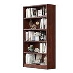Wood Bookcase 5-Shelf Freestanding 