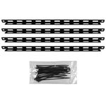 ECHOGEAR Rack Cable Management Tie Bar Kit - Includes 4X 1U Tie Bars, 24 Zip Ties, 8 Cage Nuts, & 8 Screws - Works with 19" Open Frame Racks & Enclosures