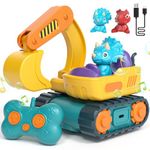 Lehoo Castle Toddler Toys, Rechargeable Remote Control Cars for Kids, Construction Toys Excavator Toys for Boys, Toy Cars for Toddlers 1-3, Toddler Outdoor Toys for 3 Year Old Boys