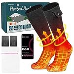 Heated Socks,Heated Socks for Men Women,Smart App Electric Heated Socks,5000mAh Rechargeable Electric Socks,Temperature Adjustable Mobile Warming Heated Socks for Hunting,Ski,Fishing (L(5-9"))