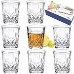 JAIEF 60ml Shot Glasses, Lead-Free Glass, Clear Heavy Base Shot Glass (Set of 8)