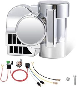 BANHAO Train Horn for Motorcycle Car Truck 12V 150dB Super Loud Air Horns Train Sound Car Horn Kit with Air Compressor for Motorbike SUV Truck Boat Pickup vehicles(Silver-Upgrade)