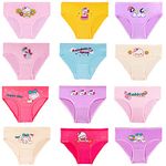 Girls' Knickers 12 Pack Girls Underwear Comfortable Briefs Girls Cotton (2-3 Years) MULTICOLOR, Size:S