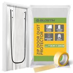 BLOSTM Dust Door Cover with Zip - Clear Door Protector, Plastic Dust Sheet, Door Curtain U Shaped Zipper Easy Installation (112cm x 220cm)