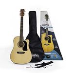 Washburn 6 String Acoustic Guitar Pack, Natural (AD5CEPACK-A)