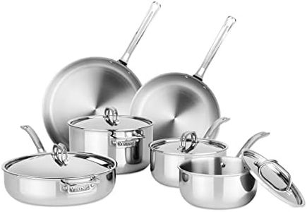 Viking 7-Ply Titanium 10-Piece Cookware Set with Metal Lids