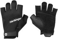 Harbinger Training Grip 2.0 Weightlifting Gloves, Unisex, Black, Large