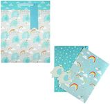 Hallmark Baby Boy Gift Bag And Gift Wrap Bundle - 1 Large Gift Bag And 2 Paper Sheets In 1 Cute Design