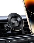 YOSH Mag-Safe Car Mount Air Vent, 2024 iPhone Car Holder Mount Magnetic Phone Car Mount with 20xN55 Magnets with Super Stable Double Lock Clips for iPhone 15/14/13/12 Series & Mag-Safe Case, Metallic