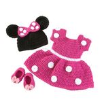 WOONIE Handmade Pink Polka Pattern Frock Set for infant girls (3-6 months)