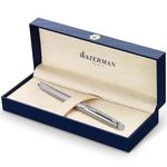 Waterman Hémisphère Rollerball Pen | Stainless Steel with Chrome Trim | Fine Point | Black Ink | Gift Box