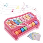 Amazon Brand - Jam & Honey Big Xylophone/Piano for Toddlers | with 8 Multicolored Keys | 2 Sticks | Great Birthday Gift | Toy for Kids Girls Boys | Red