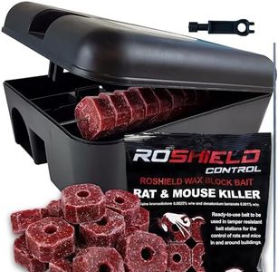 Roshield Boîte d'appâts inviolables pour rongeurs et raticides en Blocs de Cire - Kit de sécurité pour Le Traitement des Jardins et des Maisons (1 boîte et 300 g de Blocs)