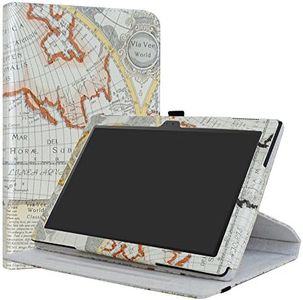 LiuShan Lenovo Tab 4 10 Rotary Funda, Giratoria 360 Grados de Rotación Carcasa con Stand Soporte Caso para 10.1" Lenovo Tab4 10 TB-X304F/N Android Tablet,Map White