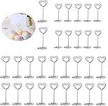 acdokuk 30Pcs Place Card Holder, Heart Shape Picture Stand Table Number Holders Name Card Holders Memo Clip for Wedding Party Sign Food Cards Label (2 Sizes, 8.5cm, 5cm)