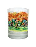 Kentucky Bourbon Trail Old Fashioned Whiskey Rocks Glass - Short Whisky Tumbler with John Morris 'The Spirit of Fall Racing' Artwork - Unique Gift for all Bourbon Drinkers - Single 13 oz Glass