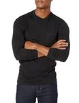 Amazon Essentials Men's Slim-Fit Long-Sleeve Pocket T-Shirt, Black, Medium