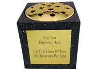 [Custom] Personalised Engraved Black Memorial Rose Bowl Grave Marker Flower Pot Vase