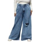 TURNING BLUE Extra Wide High Rise Plus Size Jeans for Women Light Blue