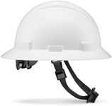 Full Brim Non-Vented Solid White OSHA Hard Hat with 6-Point Suspension by Acerpal