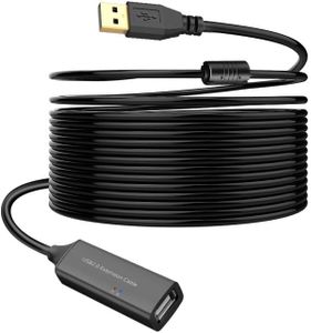 TEKERA Active USB 2.0 Long Extension Cable, USB A Male to A Female Repeater Cable, Compatible with Oculus, Printer, Scanner, Keyboard, Game Console, Security Camera, 5M