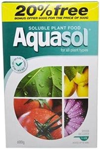 Yates Aquasol Bonus Fertiliser 6-Pack, 600 g - Fast-Acting - High in Potassium for Flowering & Fruiting - Resealable Pack