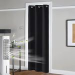 RYB HOME Blackout Door Curtains 80 inches Length, Heavy Duty Solid Curtains Energy Efficient Room Darkening Shades Privacy Doorway Drapes for Closet Bathroom Front Door, W42 x L80 inches, 1 Panel