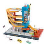 Matchbox Toy Vehicles & Playset, Transportation Center with 5 Levels, Kid- & Car-Activated Features, Includes 1:64 Scale Taxi, Boat & Helicopter & Food Vendor Accessory, HXL47