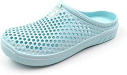 Amoji Garden Clogs Garden Shoes Shower Slippers Sandals Yard Gardening Beach Water Plastic Rubber Comfortable House Indoor Summer Adult Female Male AM161 Iceblue Size 13 Women/11 Men