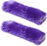 Andalus Australian Sheepskin Seat Belt Covers - Pack of 2 Hypoallergenic, Ultra Soft Shoulder Seatbelt Covers for All Ages, Vehicle Types, Models & Backpack Straps (Purple)