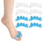 Xinzistar 8 Pcs Toe Separators for Overlapping Toes Gel Toe Straighteners Silicone Toe Spacers Spreader, Bunion Corrector for Hallux Valgus Curled Bent Claw Crooked Hammer Toes Plantar Fasciitis