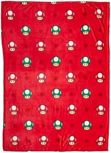 Franco Collectibles Nintendo Super Mario Toad - Manta súper Suave de Micro Raschel, 46 x 60 Pulgadas (Producto con Licencia Oficial)