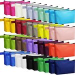 40 Pcs Canvas Cosmetic Makeup Bags Bulk Portable Pencil Pouch with Zipper Travel Toiletry Organizer Colored Carrying Case, Operation Christmas Gifts Bulk Items(9.8 x 5 x 2 Inch)