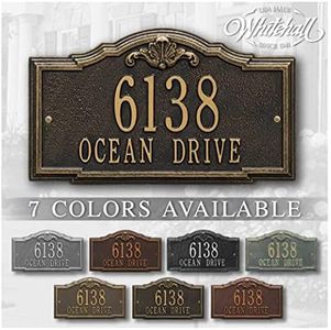 Whitehall™ Personalized Cast Metal Address plaque -THE GATEWOOD Plaque. Made in the USA. BEWARE OF IMPORT IMITATIONS. Display your address and street name.