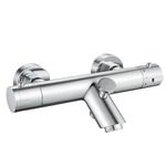 Bevankly Thermostatic Bath Tap, Thermostat, Bath Tap, Thermostatic Mixer Tap Shower with 38°C Safety Lock, 2 Functions Shower Mixer Tap for Shower and Bathtub, Chrome