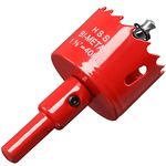 40mm Hole Saw for Wood, HSS Bi-Metal Hole Cutter for Pipe Vent, Separate Drill Bit with Hex Shank, ideal for Cutting Plasterboard, Timber, Perspex and Plastic