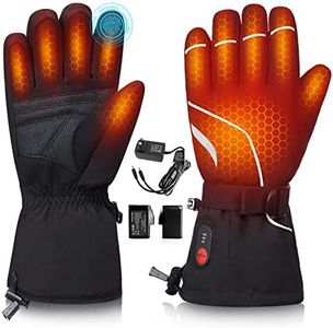 Heated Gloves for Men Women Rechargeable Electric Heating Ski Gloves 7.4V 2200mAH Batterys Touchscreen Waterproof Motorcycle Heat Glove Hand Warmer for Winter Indoor Outdoor Work Skiing Hiking Camping