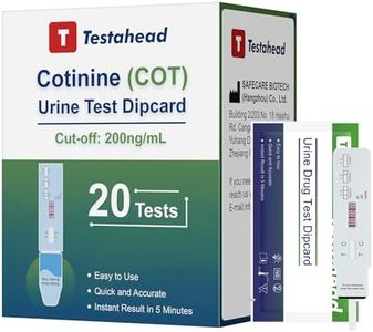 T TESTAHEAD Nicotine Test Kit at Home - Highly Sensitive Nicotine Urine Test Strips for Home - Continine Tobacco Urine Test Strips Detection at 200 ng/mL - Rapid Nicotine Urine Test Kit - 20 Pack