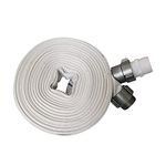 1.5" x 100' FirmHose Heavy Duty Swimming Pool/Garden/Backwash/Discharge Hose with NPT Metal Connector and PVC Nipple